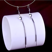 925 Silver-Plated Long Geometric Earrings-Elegant Trendy Drop Earrings Women 928