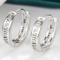 925 Silver-Plated Alloy Geometric Hoop Earrings – Trendy Round Huggie Style 936