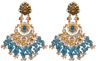 Elegant Bollywood Inspired Gold Kundan Earrings - Traditional Indian Jewelry 205
