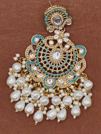 Elegant Bollywood Inspired Gold Kundan Earrings - Traditional Indian Jewelry 221