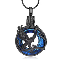 Black Blue Eagle Pendant Necklace Snake Chain Unisex Religious Style Claw B199