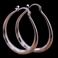 Textured Hoop Earrings for Women – Copper Alloy with 925 Silver Plating 1204