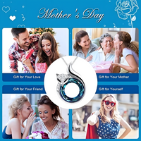 Fox Pendant Necklace for Women–Crystal Blue Ring Design with Cubic Zirconia 1164