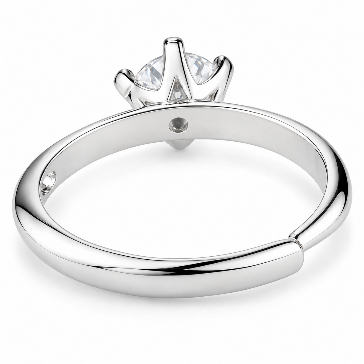 Elegant Adjustable Solitaire Ring, Round Brilliant Zircon Statement Promise 1615