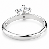 Elegant Adjustable Solitaire Ring, Round Brilliant Zircon Statement Promise 1615