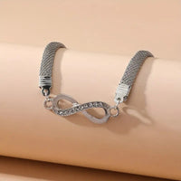 Infinity Symbol Inlaid Rhinestones Bracelet Personality Hand Jewellery 86 UK