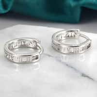 925 Silver-Plated Alloy Geometric Hoop Earrings – Trendy Round Huggie Style 936