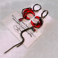 Gothic Red Moon Drop Earrings for Women – Neo-Gothic Asymmetrical Design B50