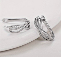 Unified Jewellery® - Women's 925 Silver Infinity Hoop Earrings with Zircon 7 UK