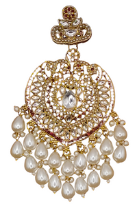 Elegant Bollywood Inspired Gold Kundan Earrings - Traditional Indian Jewelry 231