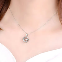925 Sterling Silver Women Jewelry Gift Round Whirl Pendant Necklaces Fashion 263