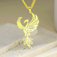 Gold Plated Phoenix Necklace for Women – Zinc Alloy Animal Pendant 44×27mm 1192