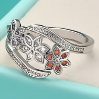 Unified Jewellery Premium Multicolour Crystal Floral Adjustable Ring 1840