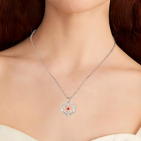 Rose Heart ‘I Love You Forever’ Necklace for Women –Zinc Alloy Double Heart 1157