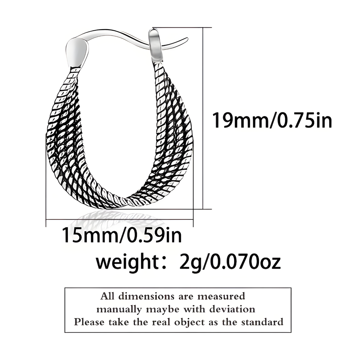 Women's Twist Geometry Hoop Earrings Niche Unique Design Vintage Temperament 523