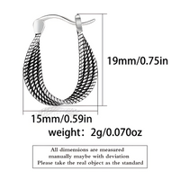 Women's Twist Geometry Hoop Earrings Niche Unique Design Vintage Temperament 523