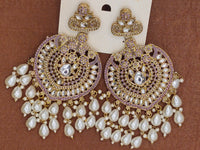 Elegant Bollywood Inspired Gold Kundan Earrings - Traditional Indian Jewelry 230