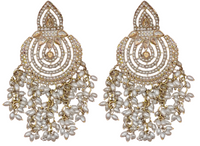 Elegant Bollywood Inspired Gold Kundan Earrings - Traditional Indian Jewelry 179