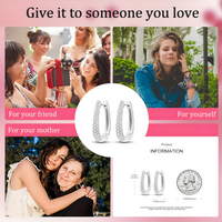 Wide Liquefied Metal Look U-Shaped Pave Huggie Hoop Earring Dazzling Diamond 621