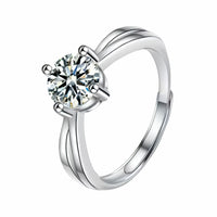 Adjustable Band Solitaire Ring Modern Statement Ring Luxury Sparkle Design 1662