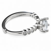 Elegant Halo Style Engagement Ring For Women Round Brilliant Cut Zircon 1602
