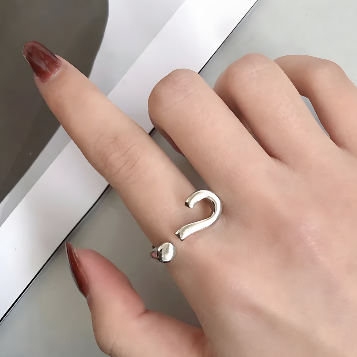 Silver Plated Fashion Ring for Women; Modern 0.9cm Wide Open Cuff Design 489