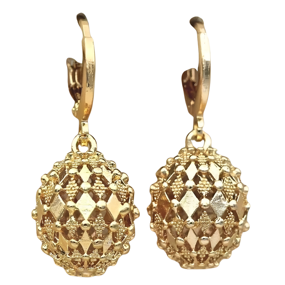 Women's Trendy Copper Drop Earrings for Women, Geometric Gold Plated Dangle 461