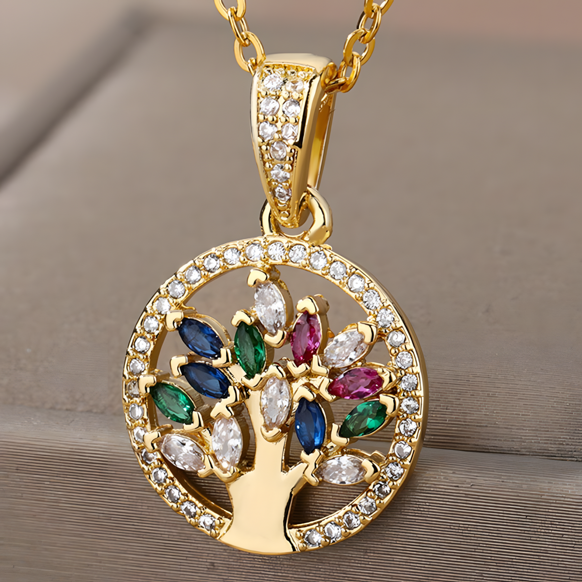 Tree of Life Necklace for Women Stainles Steel Long Chain Pendants Necklac B154