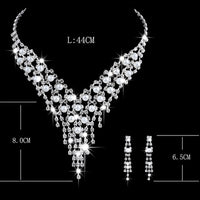 Bridal Jewelry Set-Pearl and Crystal Necklace & Dangle Earrings, Wedding 395