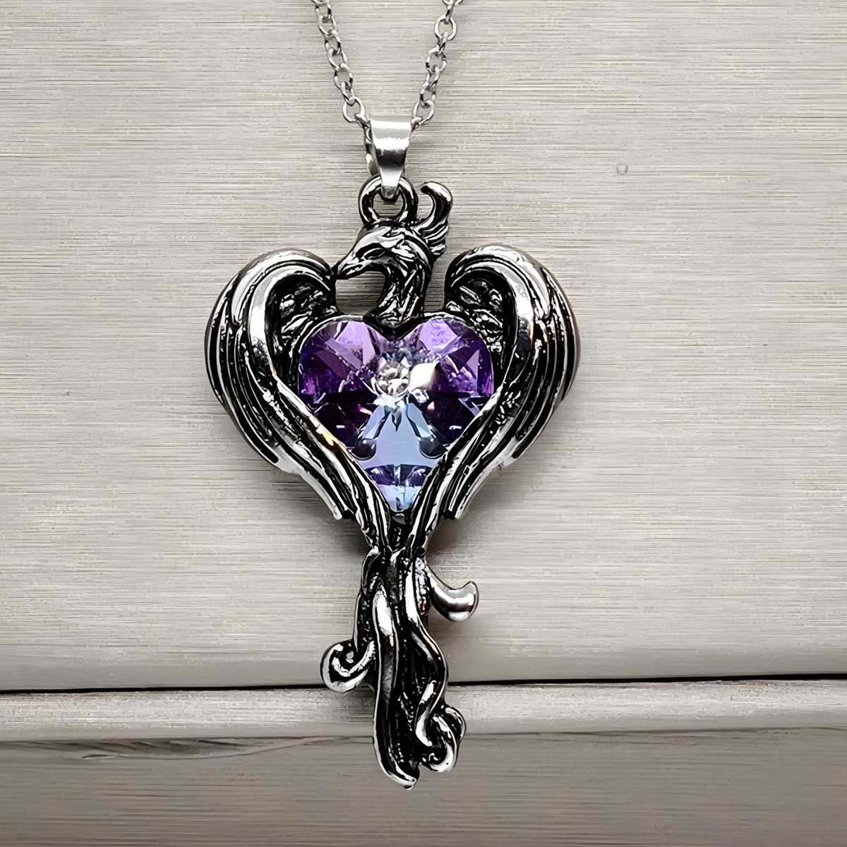 Phoenix Necklace for Women | Sterling Silver Plated Phoenix Bird Pendant B155