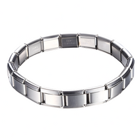 9mm Stainless Steel Bracelet 180mm Length Weight Silver Tone Link Bracelet 1398