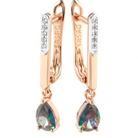 Rose Gold Colour Drop Earrings for Women, Copper Alloy with Silver Colour 1290