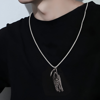 Unified Jewellery Grim Reaper Scythe Pendant Necklace 60cm Chain Gothic 6cm 1892
