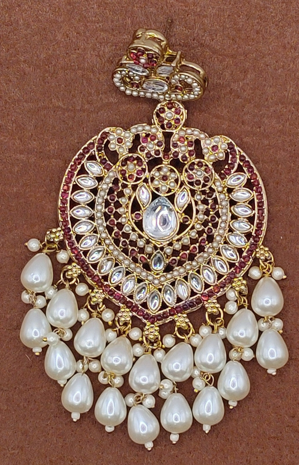 Elegant Bollywood Inspired Gold Kundan Earrings - Traditional Indian Jewelry 231