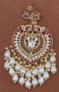 Elegant Bollywood Inspired Gold Kundan Earrings - Traditional Indian Jewelry 231