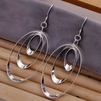 925 Sterling Silver Round Hoop Dangle Earrings for Women & Girls 447