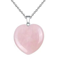 Natural Rose Quartz Necklace Set 3 Piece Healing Crystal Pendant Set Silver 1469