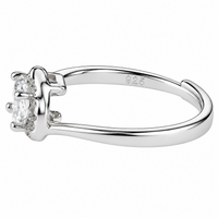 Luxury Round Brilliant Cut Zirconia Halo Ring Adjustable Engagement Wedding 1647