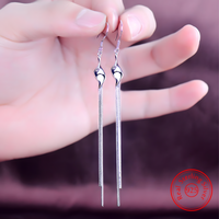 925 Silver-Plated Long Geometric Earrings-Elegant Trendy Drop Earrings Women 928
