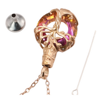 Tree of Life  Necklace with Multicolor Circle Crystal 316L Stainless Steel B221