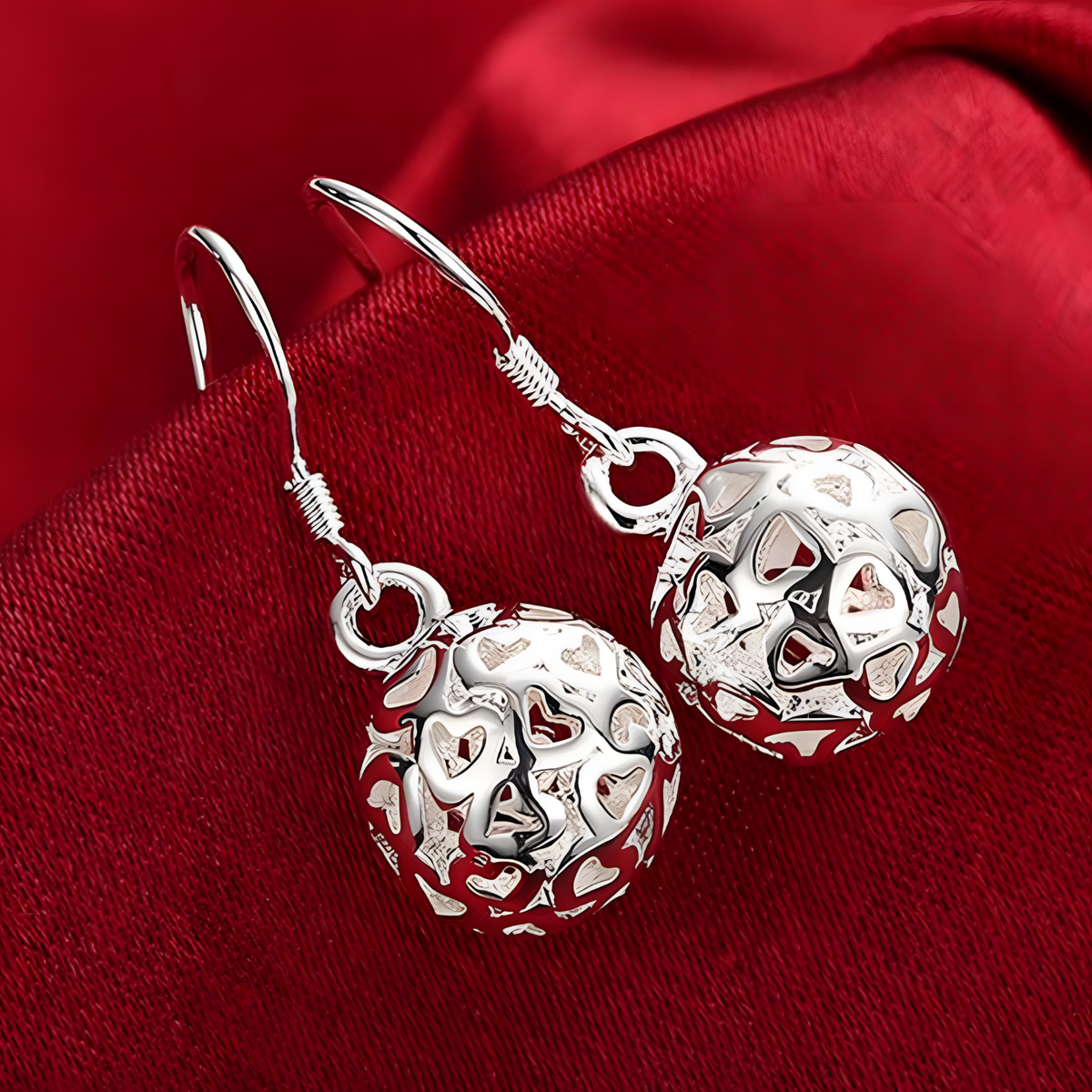 Silver Plated Hollow Ball Jewellery Set–Copper Alloy 925 Silver Plating 1218
