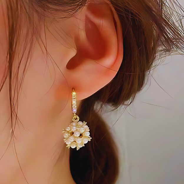 Elegant Zirconia and Faux Pearl Pendant Earrings for Teen Girls, Exquisite 111