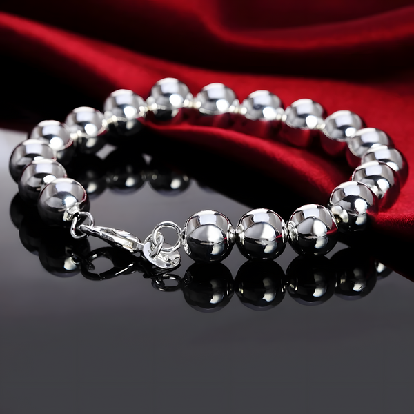10 mm Round Bead Bracelet for Women - Premium Classic Beaded Statement 1811