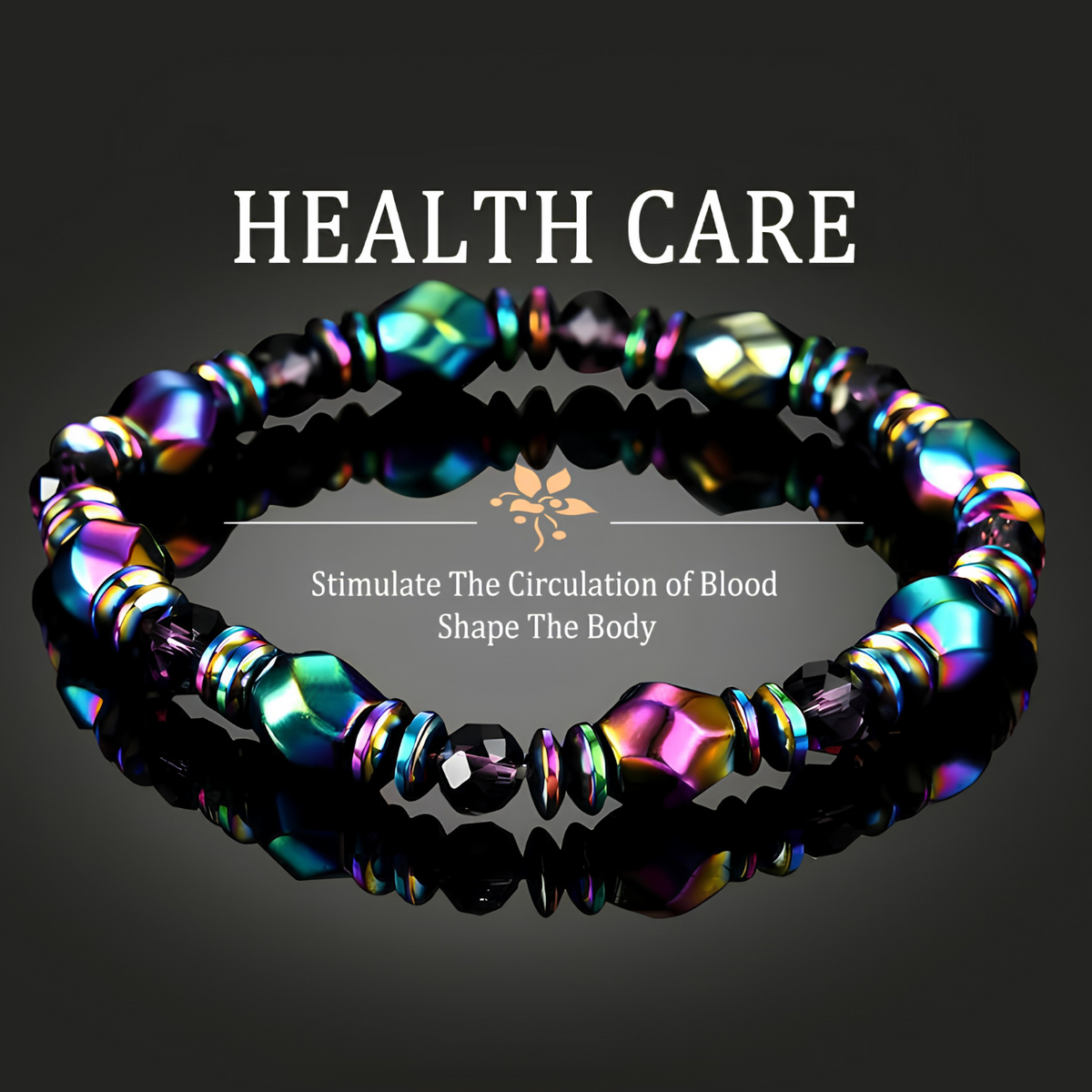 Luxury-Style Multicolour Magnetic Bead Bracelet - 18 cm Elastic Stretch 1819