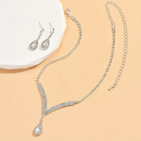 Stylish Luxury Water Drop Rhinestones Pendant Necklace & Earrings Jewelry 102 UK