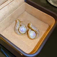 Delicate Stud Earrings Alloy Jewelry Embellished Rhinestones & Imitation 88 UK