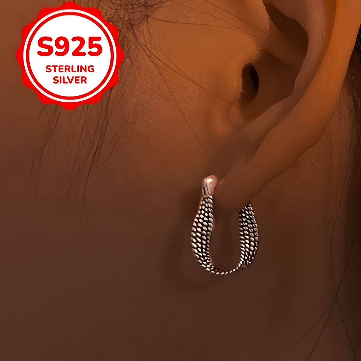 Women's Twist Geometry Hoop Earrings Niche Unique Design Vintage Temperament 523