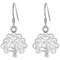925 Sterling Silver Elegant Silver Dangle Earrings with French Wire Hooks 450