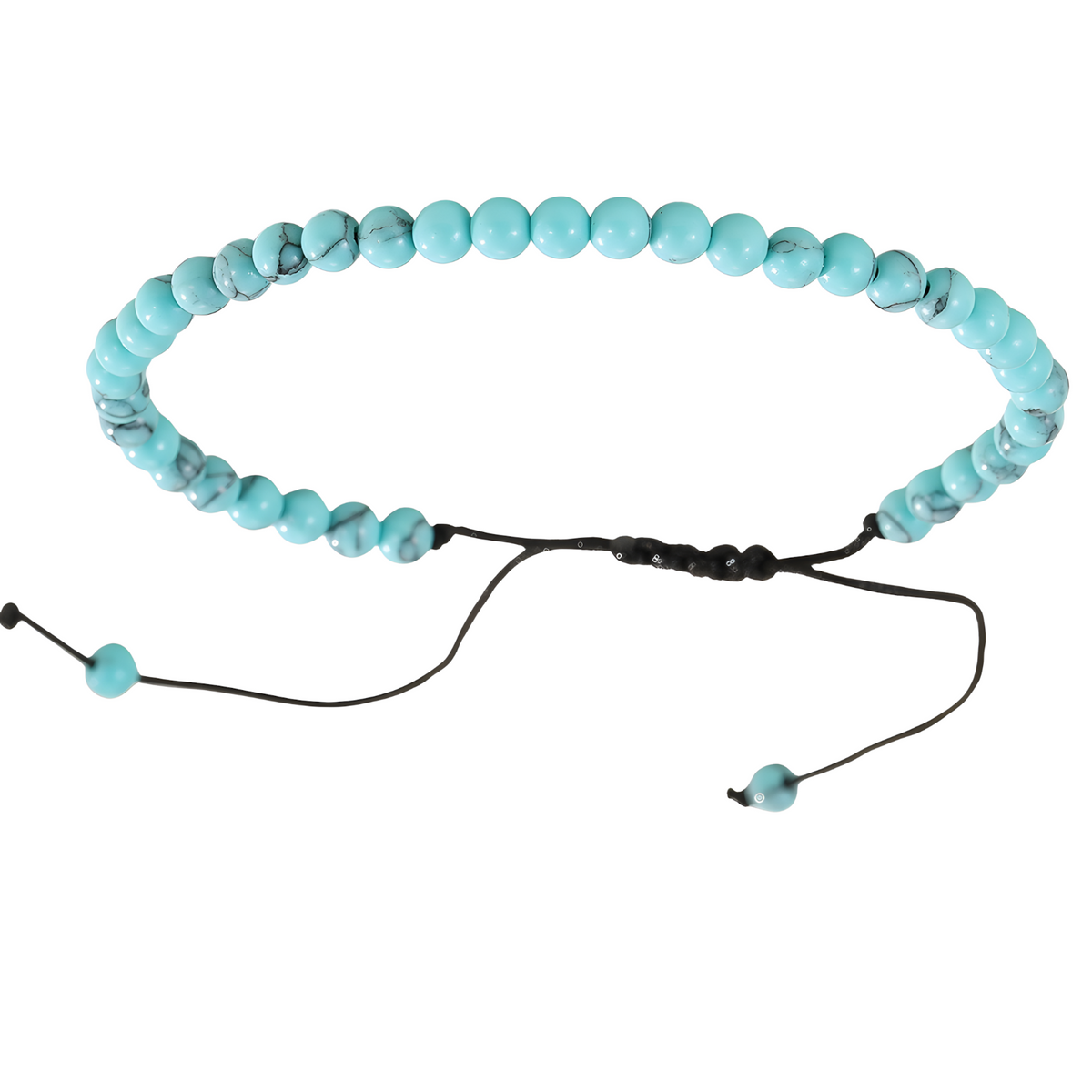4mm Mini Energy Gemstone Bracelets, Natural Stone Beaded Strand Om Symbol B114