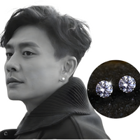 Luxury Sparkling Clear Stud Earrings Fashion Fine Round Zirconia Earrings 502